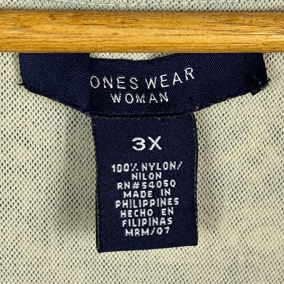 Jones NY Women's Short Sleeve Y2K Babydoll Top Sz 3X Mesh Island Vacation Beach - Picture 3 of 6